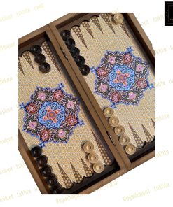 خرید تخته نرد ام دی اف طرح چوگان ابی