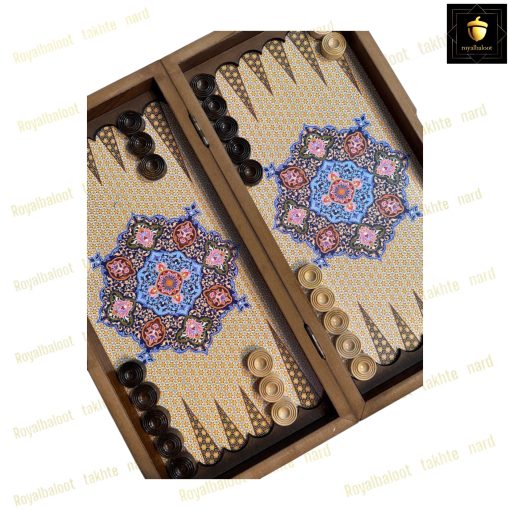 خرید تخته نرد ام دی اف طرح چوگان ابی