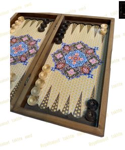 خرید تخته نرد ام دی اف طرح چوگان ابی