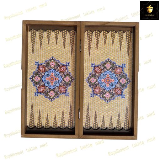 خرید تخته نرد ام دی اف طرح چوگان ابی