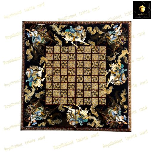خرید تخته نرد خاتم شکار مشکی