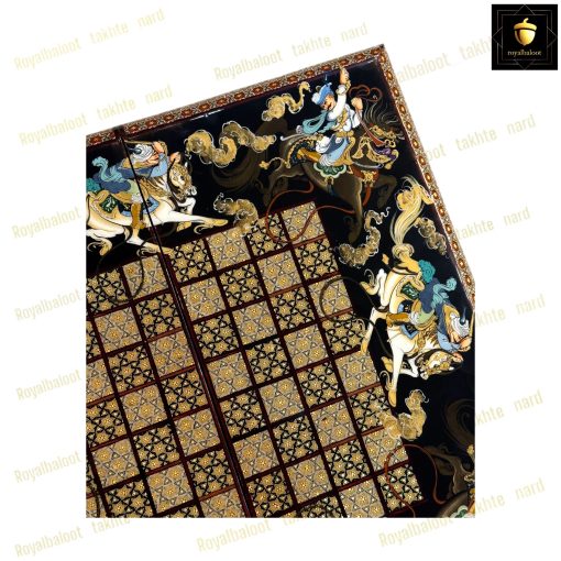 خرید تخته نرد خاتم شکار مشکی