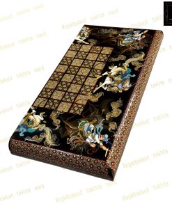 خرید تخته نرد خاتم شکار مشکی