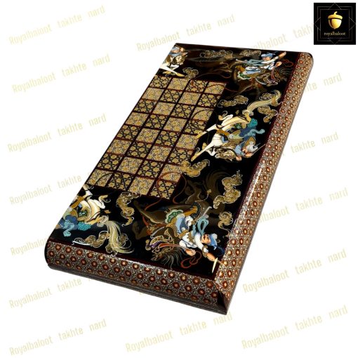 خرید تخته نرد خاتم شکار مشکی