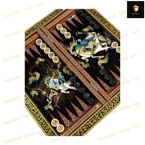 خرید تخته نرد خاتم شکار مشکی