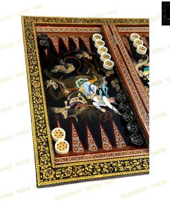 خرید تخته نرد خاتم شکار مشکی