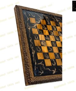 خرید تخته نرد گردو رزین منبت