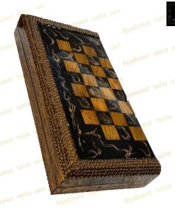 خرید تخته نرد گردو رزین منبت