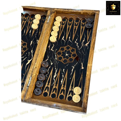 خرید تخته نرد گردو رزین منبت