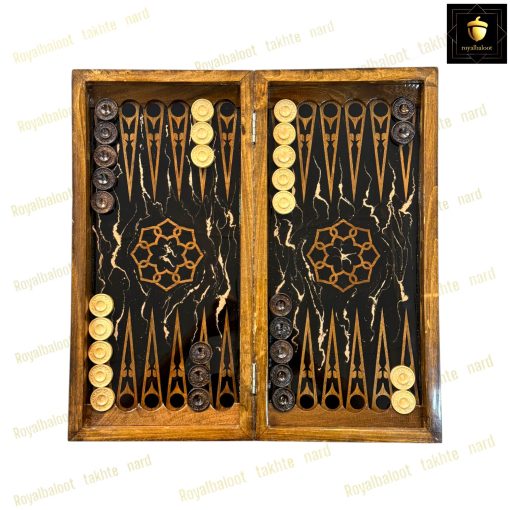 خرید تخته نرد گردو رزین منبت