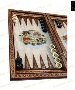 خرید تخته نرد خاتم شکار برجسته
