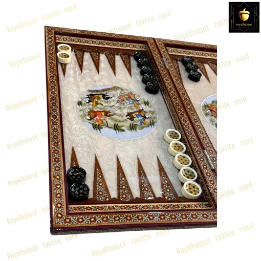 خرید تخته نرد خاتم شکار برجسته