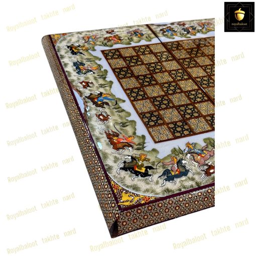 خرید تخته نرد خاتم شکار برجسته