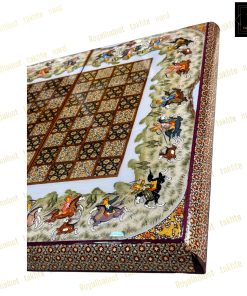 خرید تخته نرد خاتم شکار برجسته