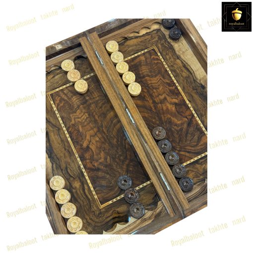 خرید تخته نرد ریشه گردو قاب سینی