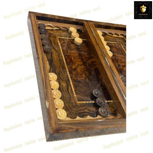 خرید تخته نرد ریشه گردو قاب سینی