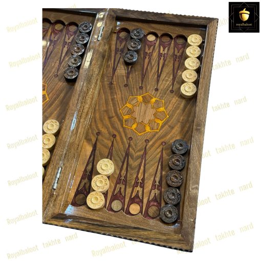 خرید تخته نرد گردو رزین معرق