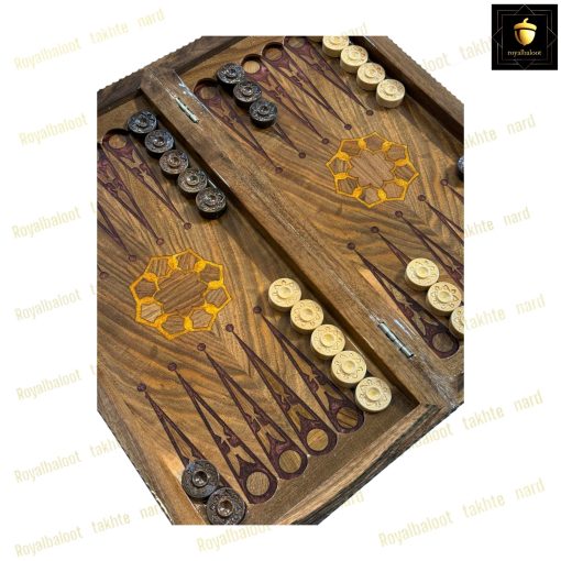 خرید تخته نرد گردو رزین معرق