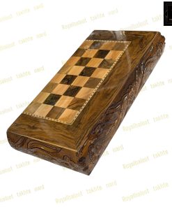 خرید تخته نرد گردو منبت رزین لوزی