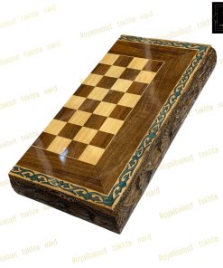 خرید تخته نرد گردو منبت رزین سبز