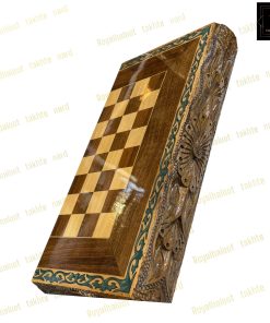 خرید تخته نرد گردو منبت رزین سبز
