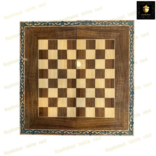 خرید تخته نرد گردو منبت رزین سبز