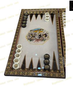 خرید تخته نرد خاتم نقاشی چوگان تذهیب