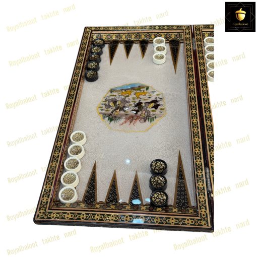 خرید تخته نرد خاتم نقاشی چوگان تذهیب