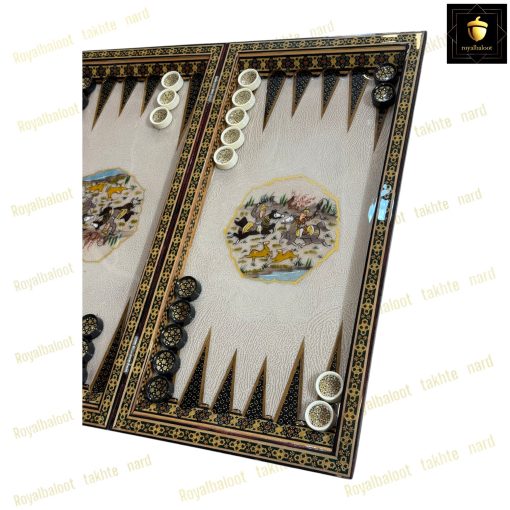 خرید تخته نرد خاتم نقاشی چوگان تذهیب