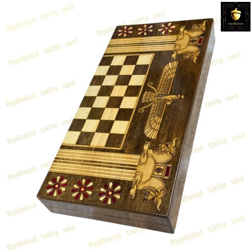 خرید تخته نرد راش هخامنشی پرکار معرق