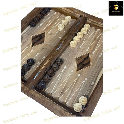 خرید تخته نرد گردو کردستان سر و بغل منبت لاکچری کد 375 - Image 4