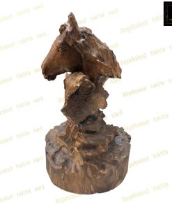 خرید مجسمه چوب گردو منبت اسب