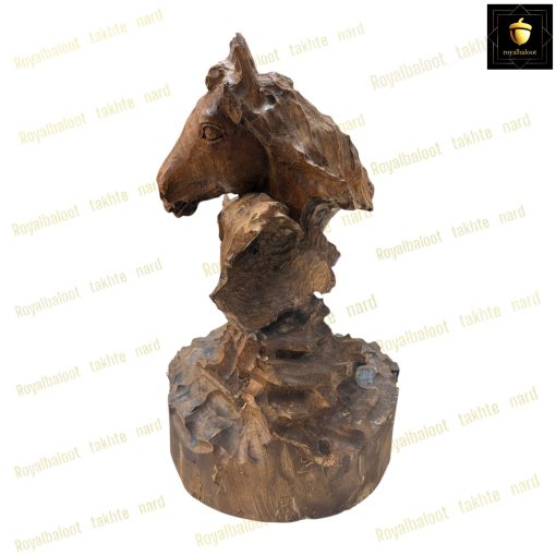 خرید مجسمه چوب گردو منبت اسب