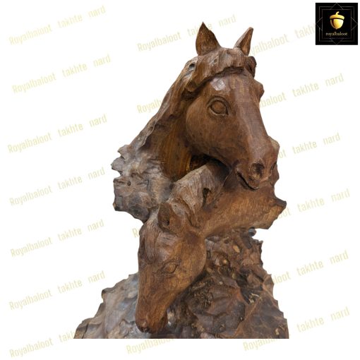 خرید مجسمه چوب گردو منبت اسب