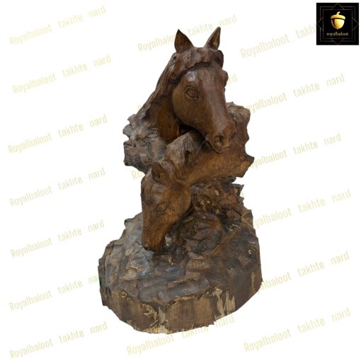 خرید مجسمه چوب گردو منبت اسب