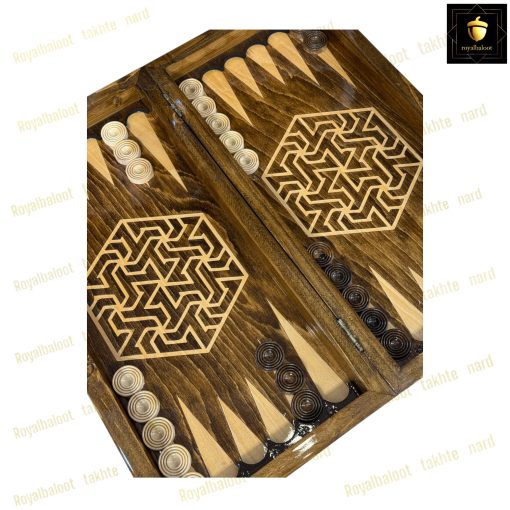 خرید تخته نرد راش معرق طرح کلونی