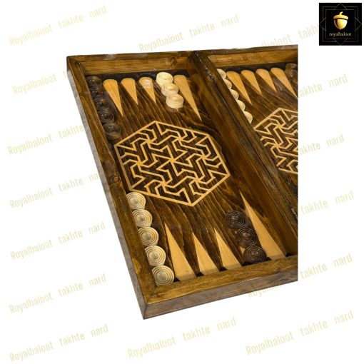 خرید تخته نرد راش معرق طرح کلونی