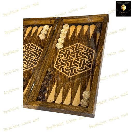 خرید تخته نرد راش معرق طرح کلونی