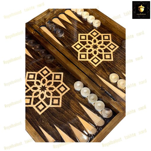 خرید تخته نرد راش معرق اسلیمی