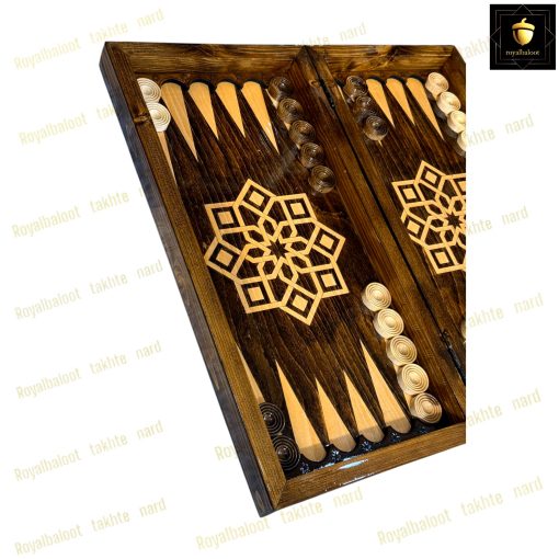 خرید تخته نرد راش معرق اسلیمی