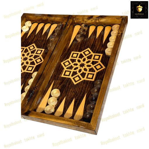خرید تخته نرد راش معرق اسلیمی