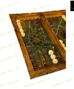 خرید تخته نرد گردو رزین زمردی