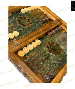 خرید تخته نرد گردو رزین زمردی