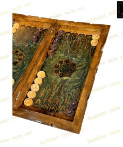 خرید تخته نرد گردو رزین زمردی