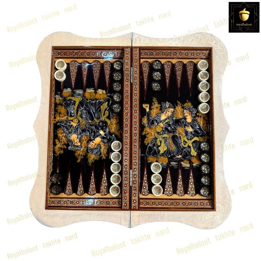 خرید تخته نرد خاتم نقاشی خسرو و شیرین