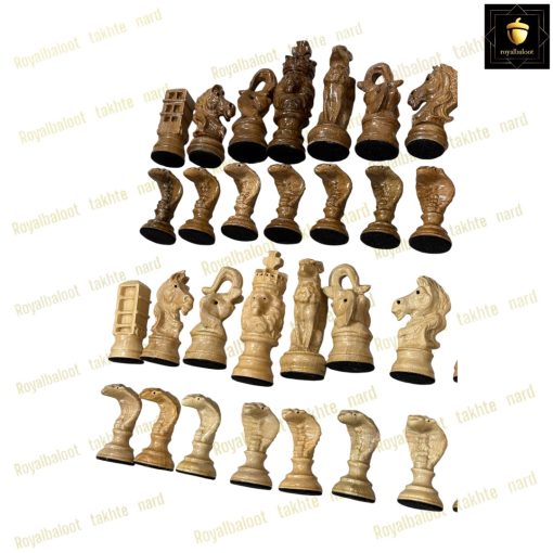 خرید مهره شطرنج چوب گردو منبت مار