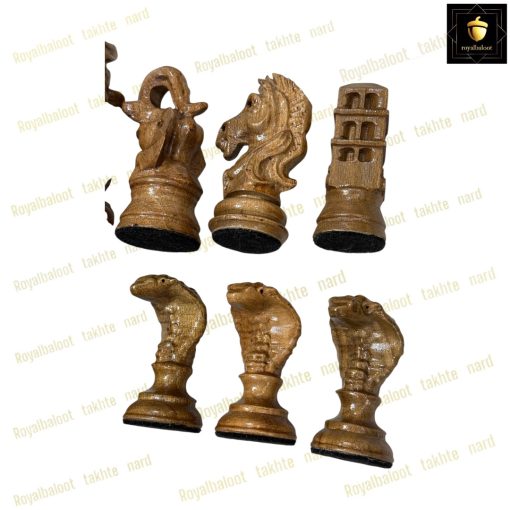 خرید مهره شطرنج چوب گردو منبت مار