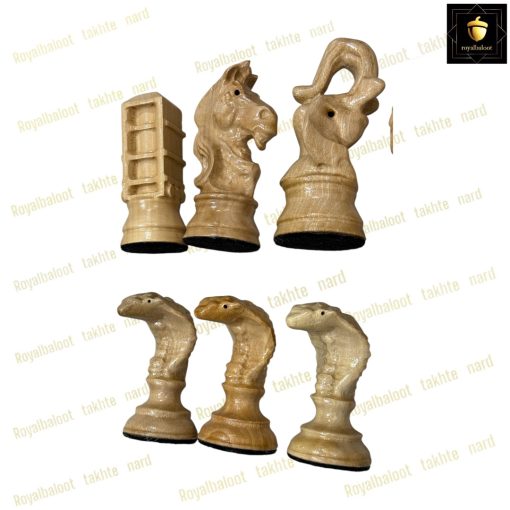 خرید مهره شطرنج چوب گردو منبت مار