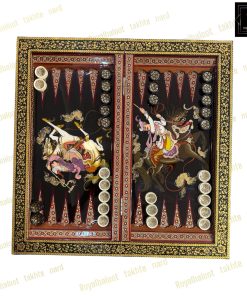 خرید تخته نرد خاتم نقاشی شکار سه بعدی