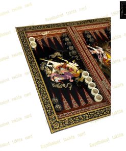 خرید تخته نرد خاتم نقاشی شکار سه بعدی